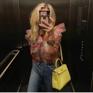 Zara floral blouse